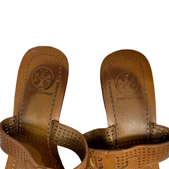 Tory Burch Wedge Thong Leather Sandals size 7.5 M - Picture 6 of 7